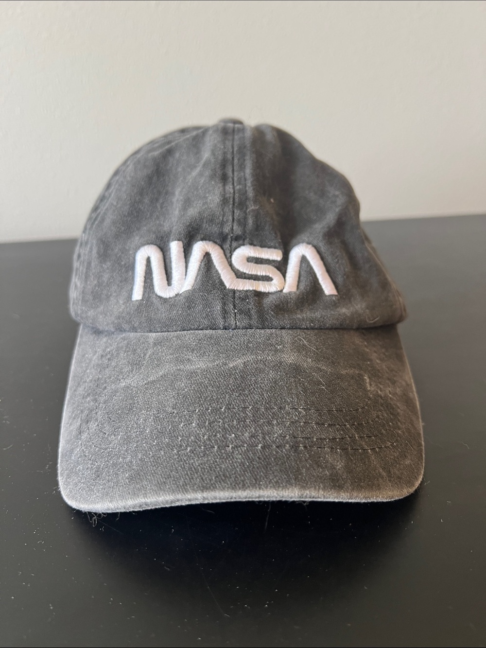 NASA Black Washed Baseball Cap